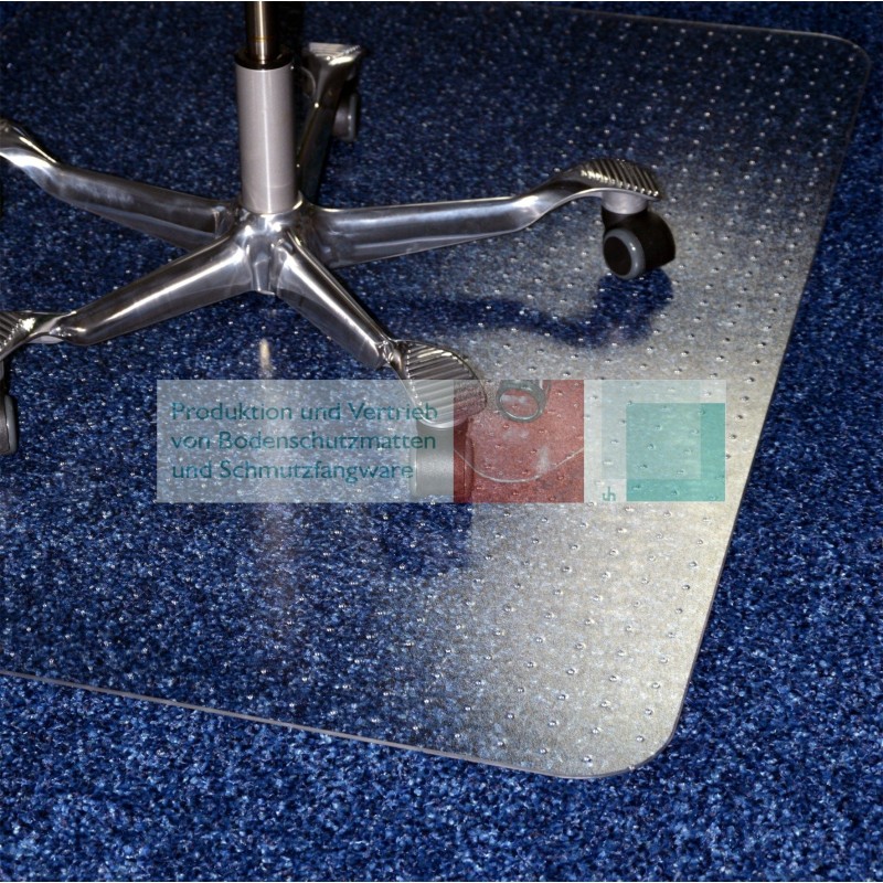 Genoppte NopPro Bodenschutzmatte 300x120 cm (A) unter Bürostuhl