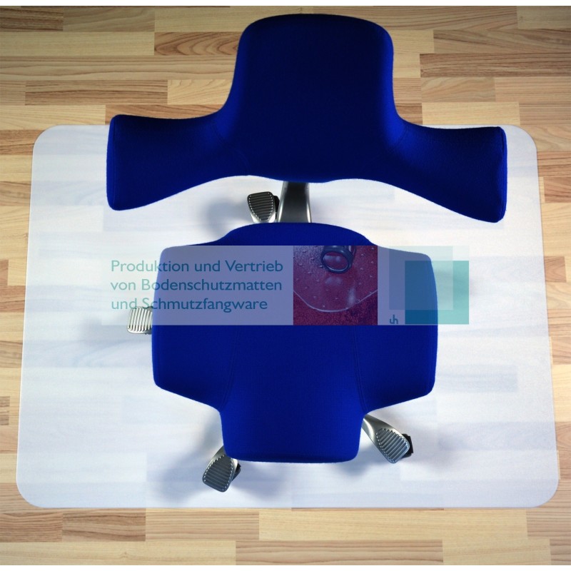 FlatColor mit ABS 90x120 cm "legg.transp./Bianco" (A) - Huber Flat COLOR 2mm con ABS (per pavimenti duri)