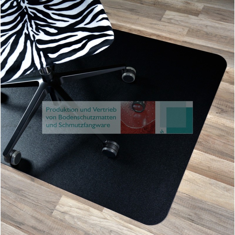 FlatColor mit ABS 90x120 cm "Noir" (A) - Huber Flat COLOR 2mm avec ABS (pour sols durs)
