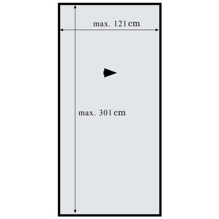 Masszeichnung FlatPro nach Mass – max. 121 x 301 cm